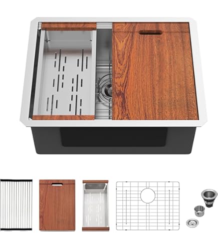Amazon.com: EcoChannels Undermount Kitchen Sink, 24 x 19